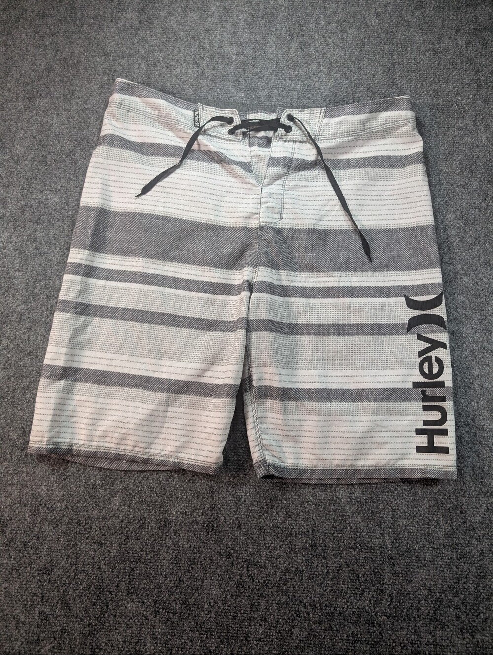 Hurley Baja Supersuede Printed Boardshorts Mens 32 Gray White Black Swimwear
